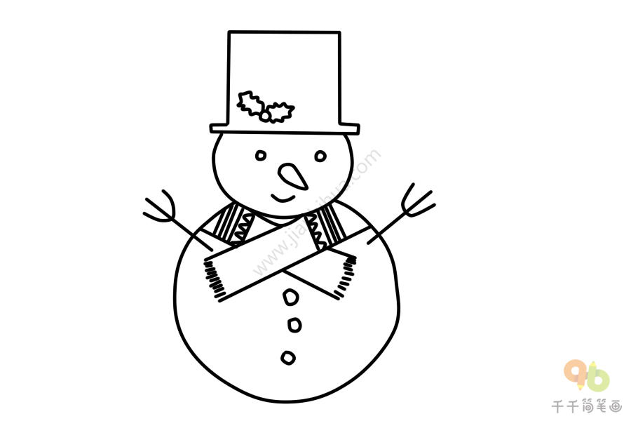 漂亮的雪人简笔画教程雪人简笔画