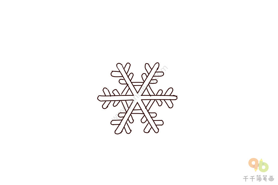 冬天的雪花简笔画步骤图雪花简笔画
