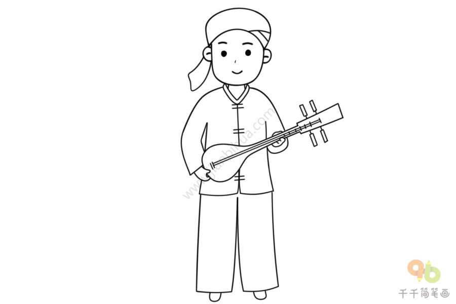 少数民族布朗族男孩简笔画男孩简笔画