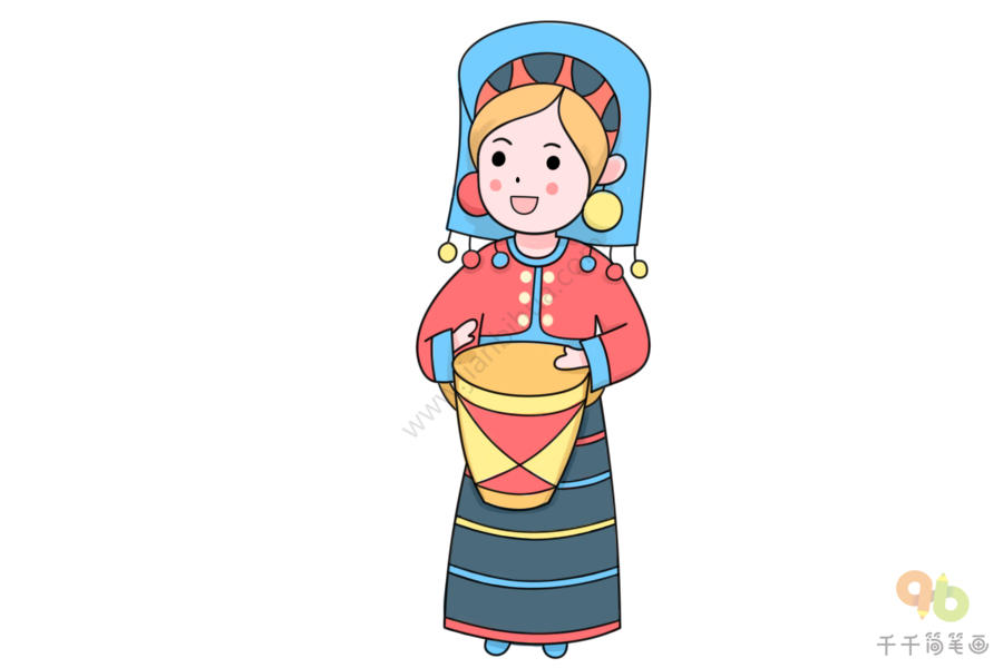 少数民族女孩简笔画大全简单又好画民族人物简笔画