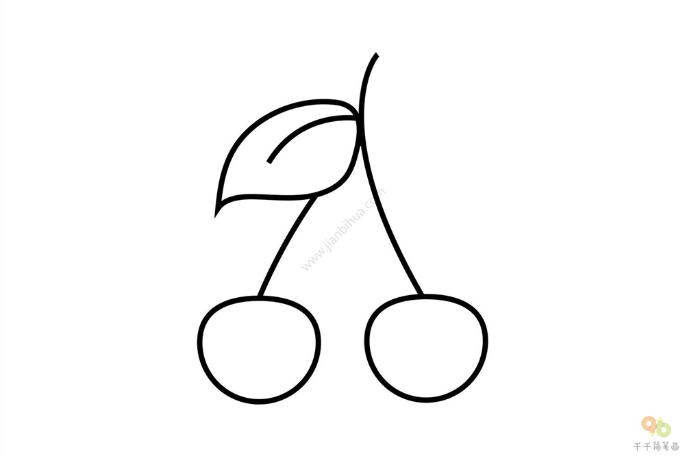 简笔画樱桃简笔画图片大全简单易学水果简笔画