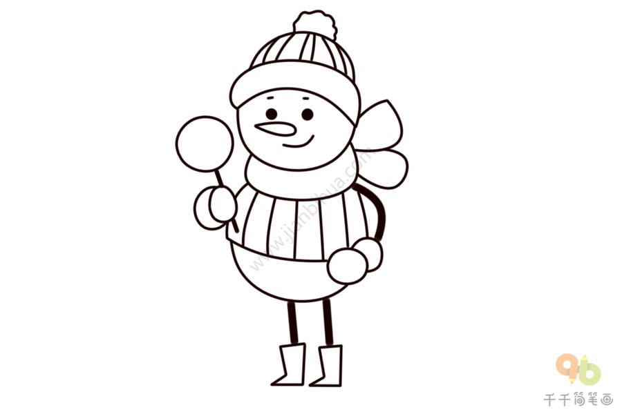 棒棒糖真好吃雪人简笔画雪人简笔画