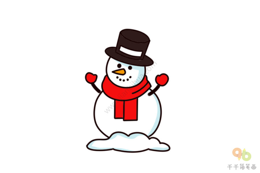 胖嘟嘟的雪人简笔画图片大全可爱又简单雪人简笔画