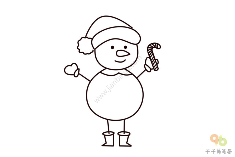 糖果真好吃雪人简笔画雪人简笔画