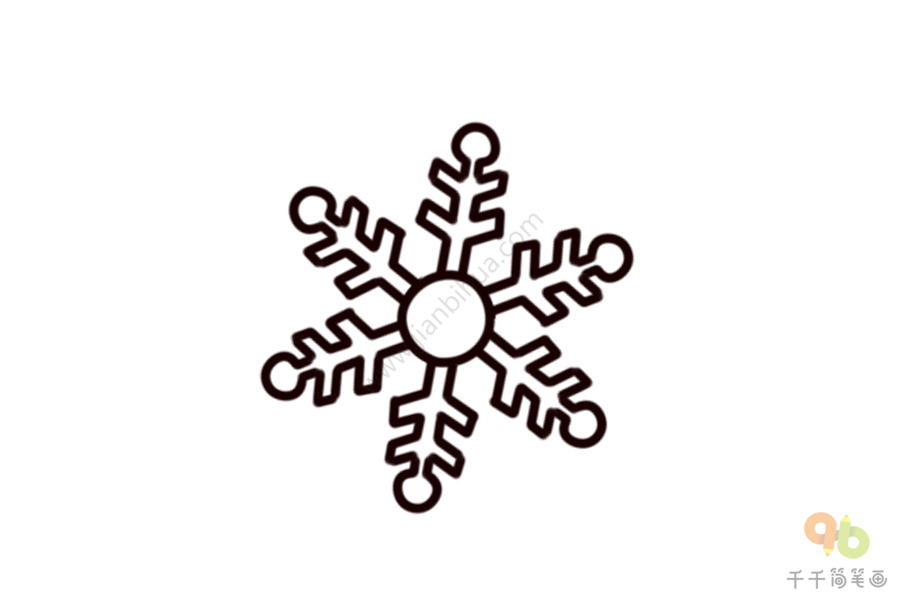 白霜铺地雪花简笔画雪花简笔画