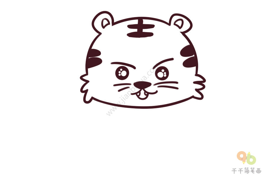 老虎简笔涂色画老虎简笔画