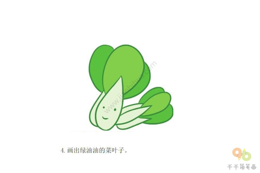 简笔画绿绿的油菜简笔画步骤图蔬菜简笔画