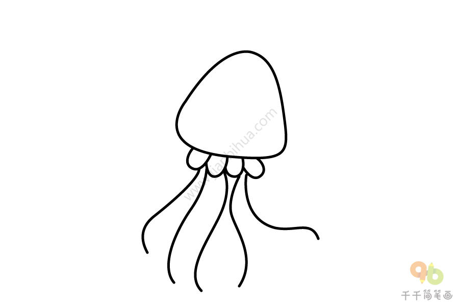 漂亮的小水母简笔画水母简笔画
