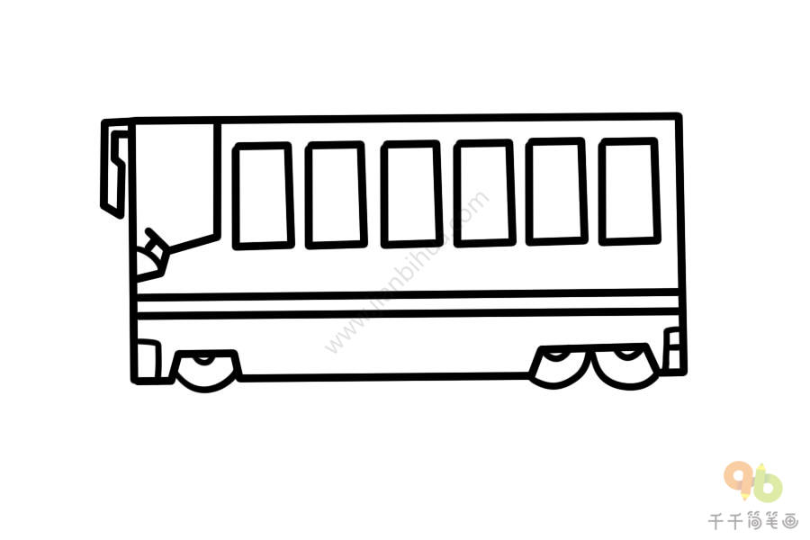 蓝色公交车简笔画汽车简笔画