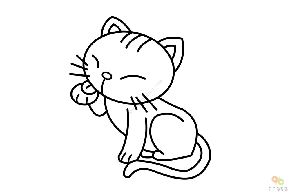 教你画萌萌哒小猫简笔画简单好画猫简笔画