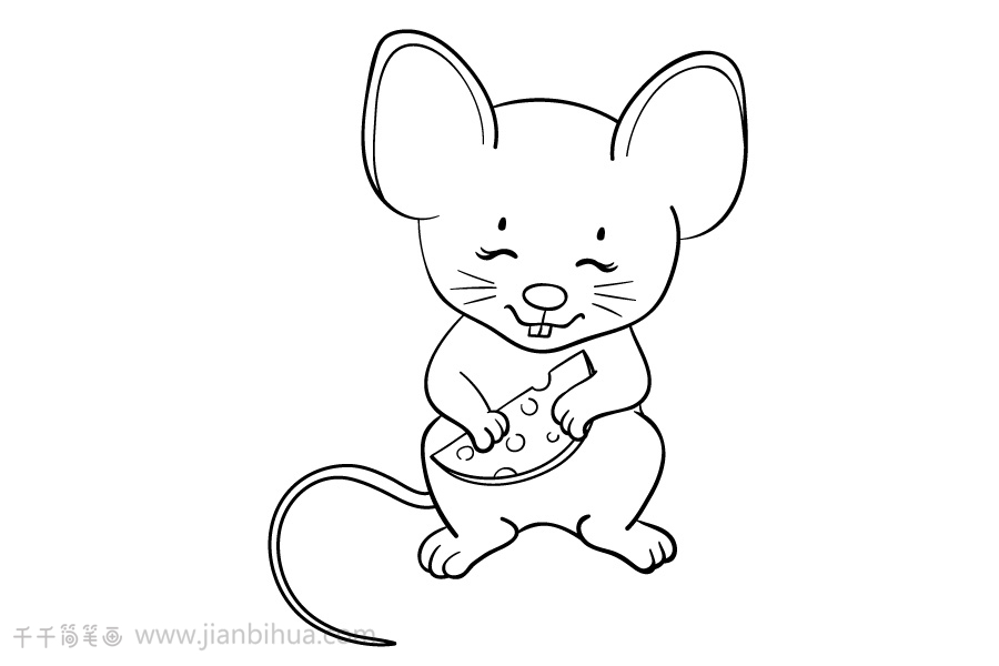 吃奶酪的老鼠简笔画老鼠简笔画