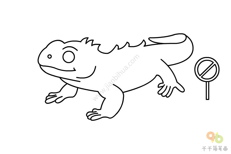 鳄蜥简笔画怎么画陆地动物简笔画