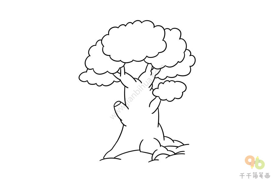 茂盛的榕树简笔画大树简笔画