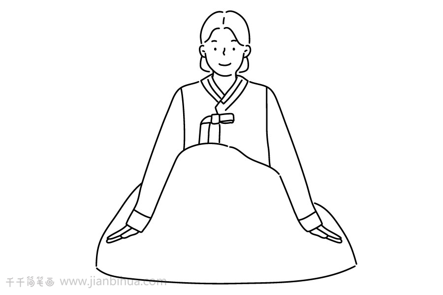 韩国女孩简笔画图片女孩简笔画