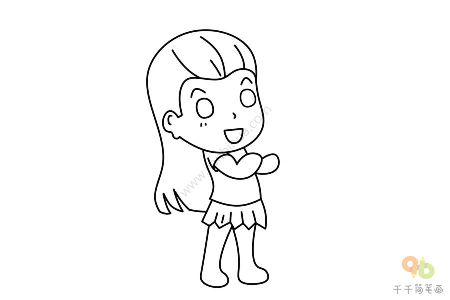 一笔一画教你画女孩简笔画女孩简笔画