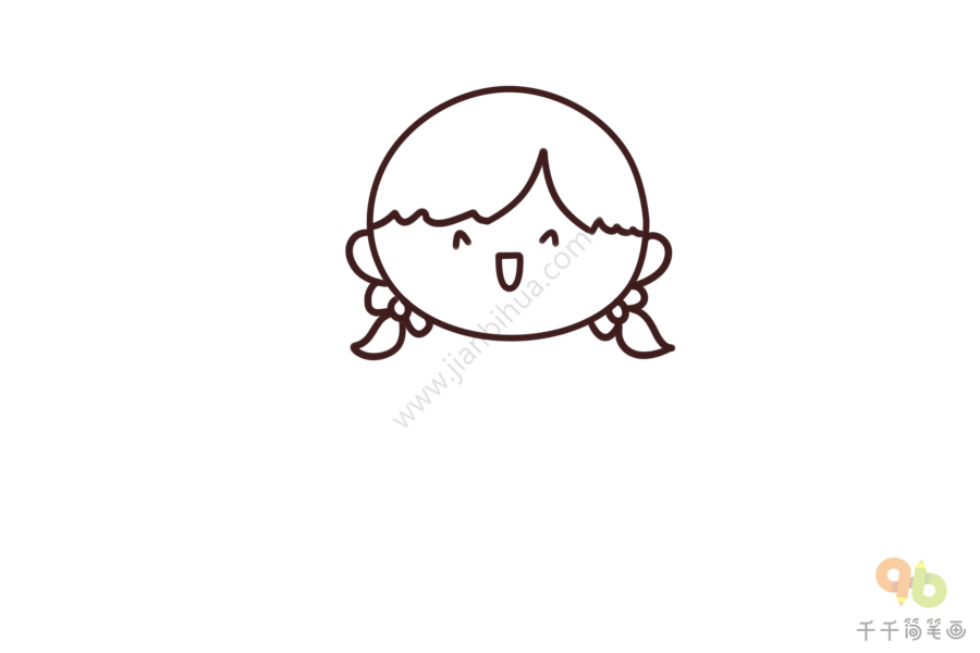 扎双马尾的小女孩简笔画女孩简笔画