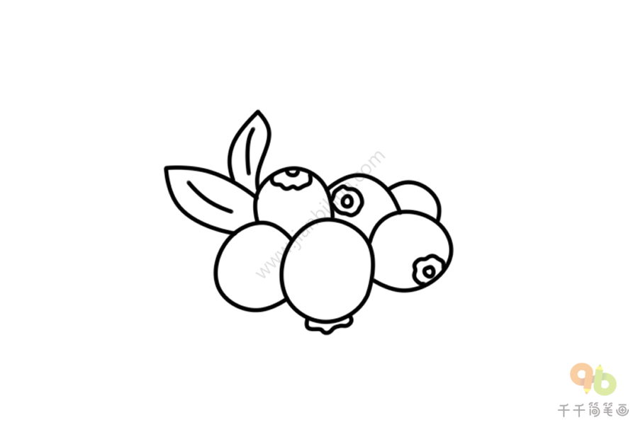 位置>艺考-儿童画-儿童画画-简笔画-蓝莓简笔画图片教程_水果简