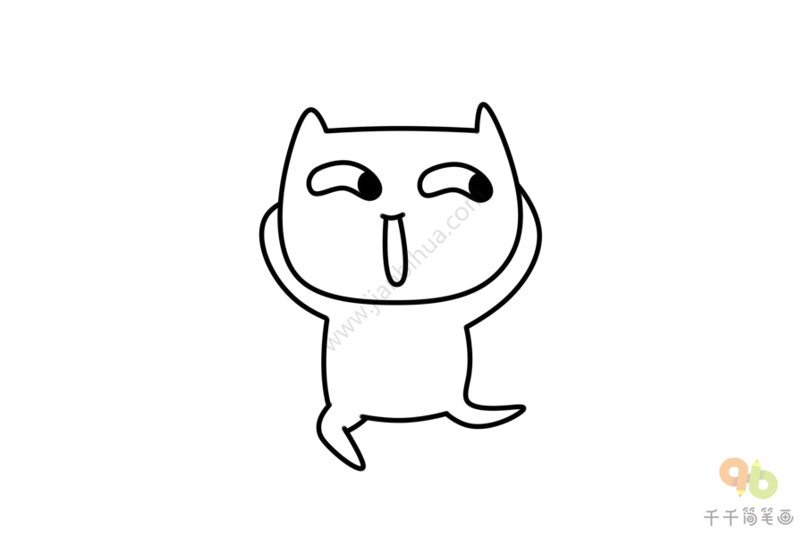 动物手帐素材抱头的小猫简笔画手帐排版简笔画