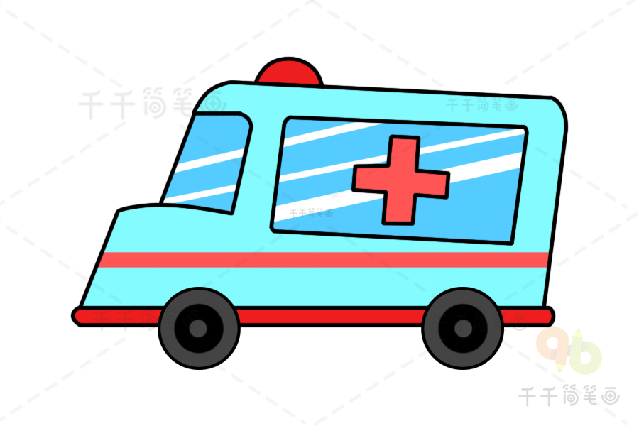 救护车简笔画教程救护车简笔画