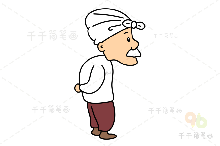 农民伯伯简笔画儿童启蒙画人物农民简笔画