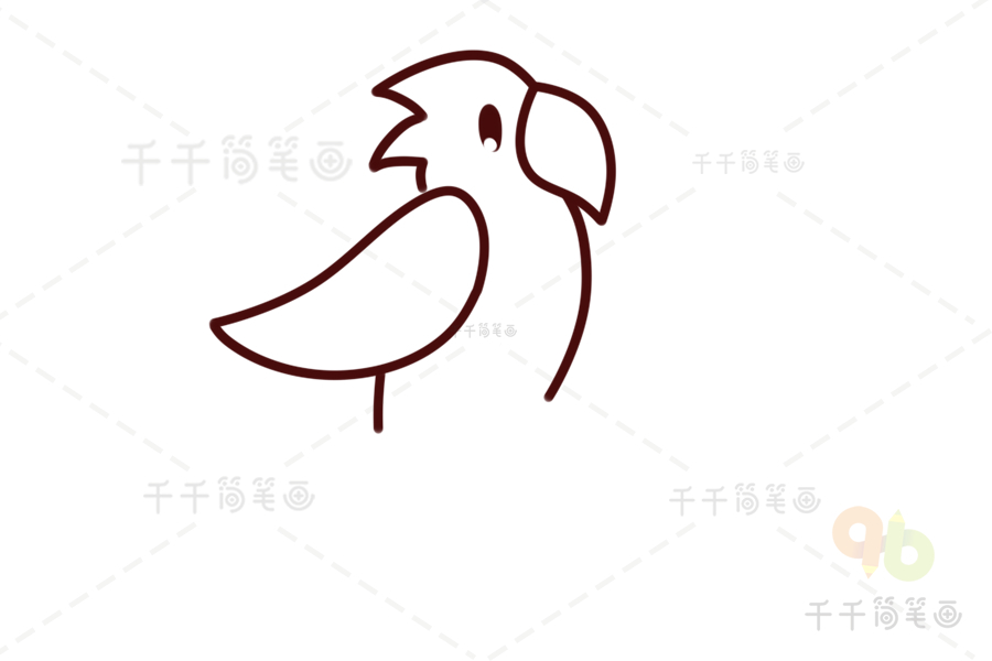 鹦鹉简笔画儿童绘画飞行动物简笔画