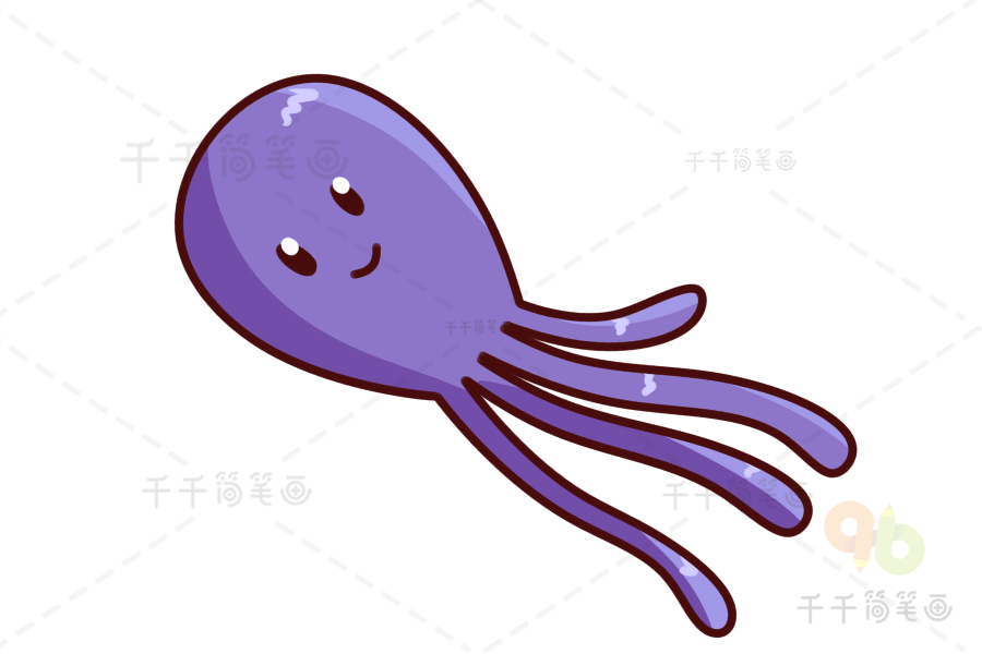 水母简笔画轻松学画画水母简笔画