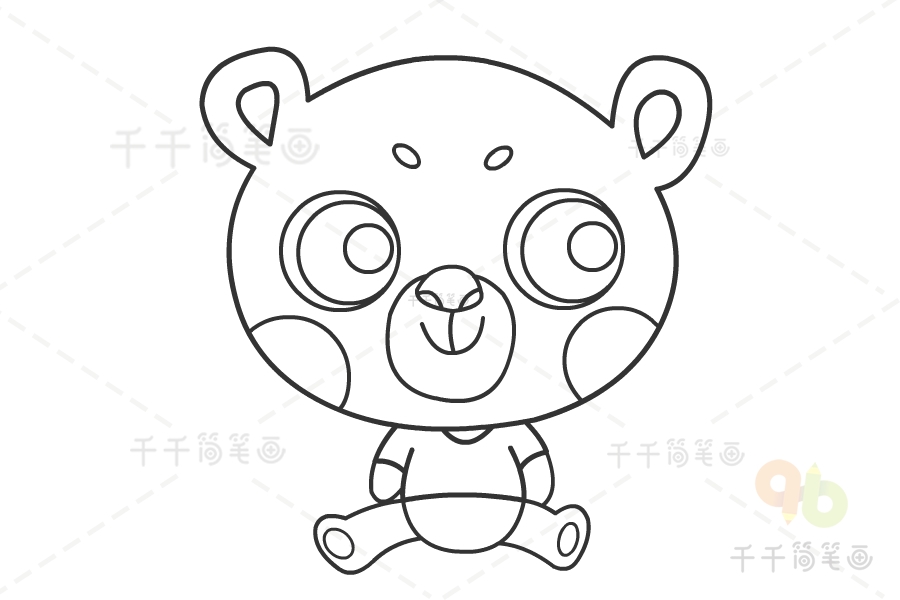 小熊简笔画儿童绘画熊简笔画