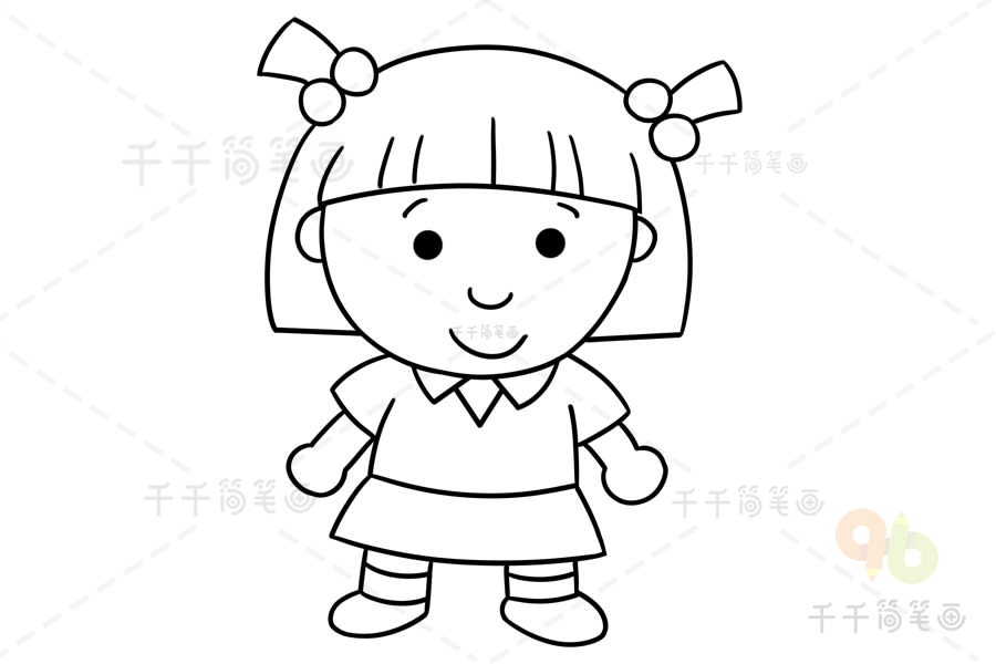位置:>艺考>-儿童画>-儿童画画>-简笔画>-女孩简笔画呆萌可爱_女孩简