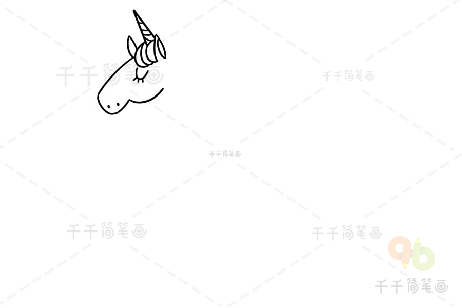 独角兽简笔画简单易学独角兽简笔画