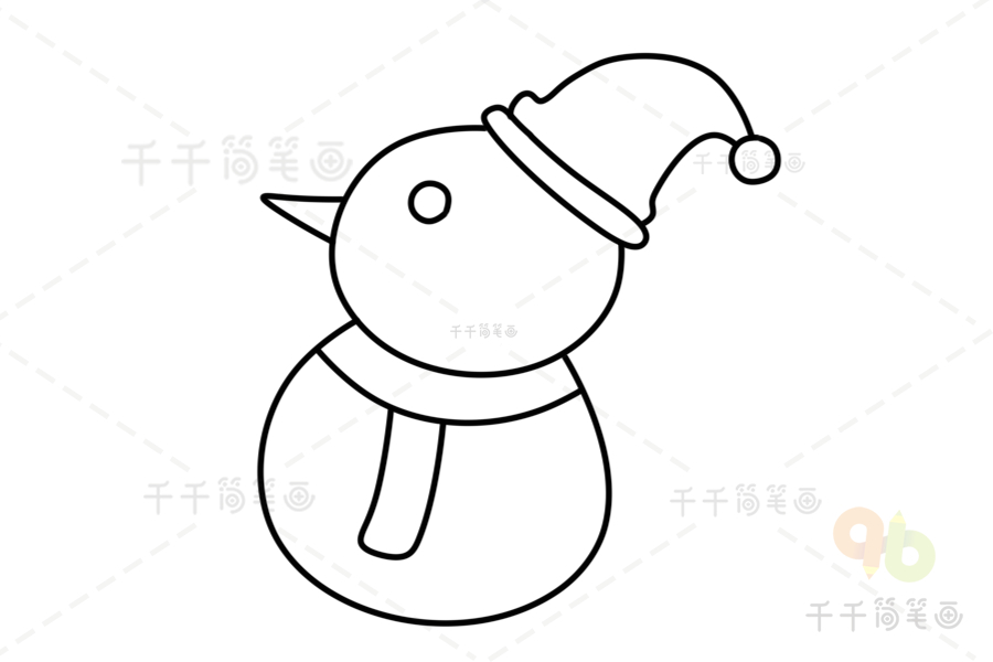 雪人简笔画亲子画雪人简笔画