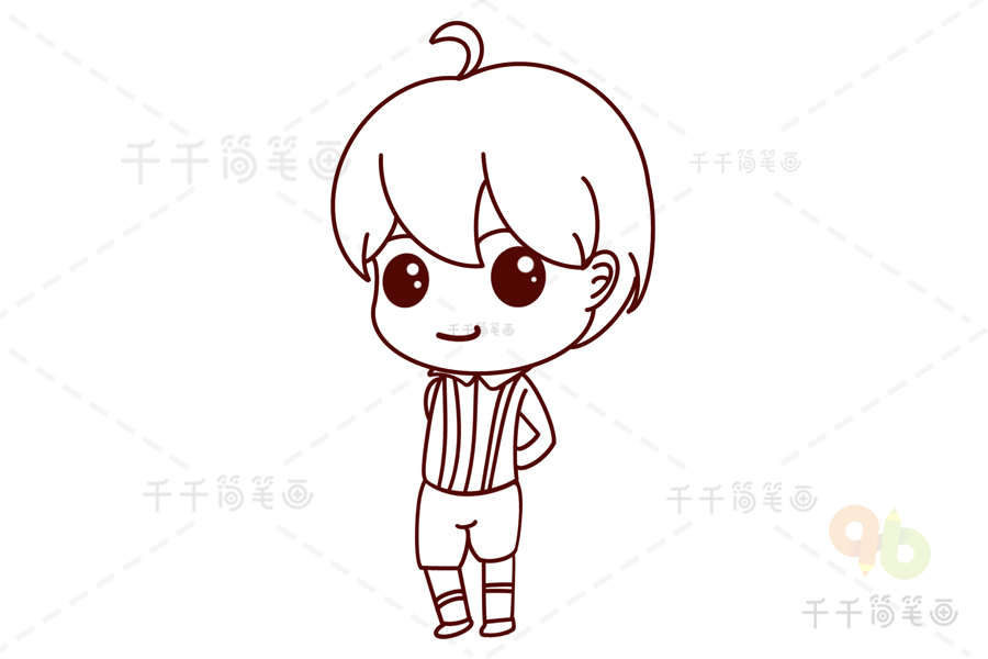 男孩简笔画简单可爱男孩简笔画