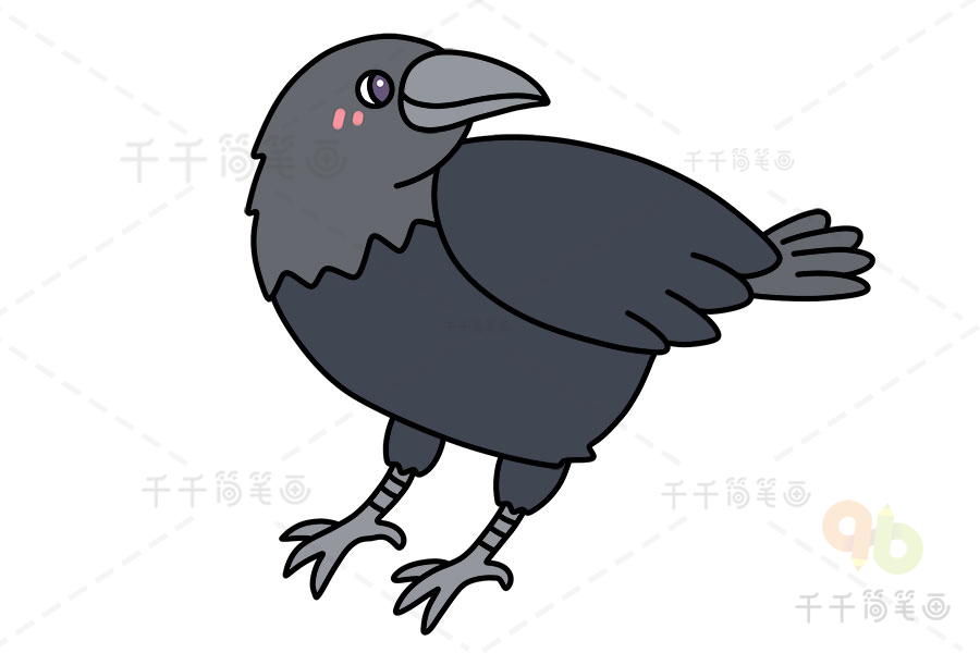 乌鸦简笔画简单易学飞行动物简笔画