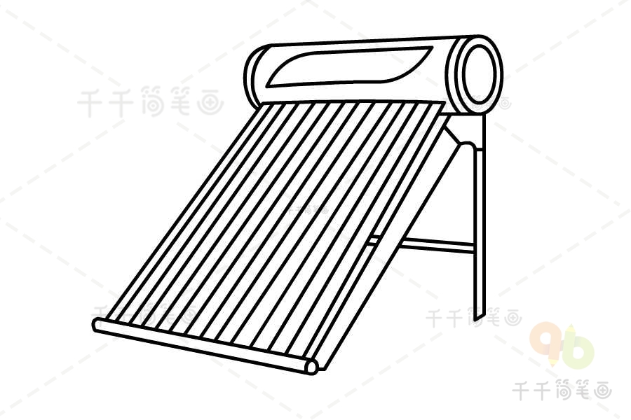 教你画太阳能热水器简笔画生活用品简笔画