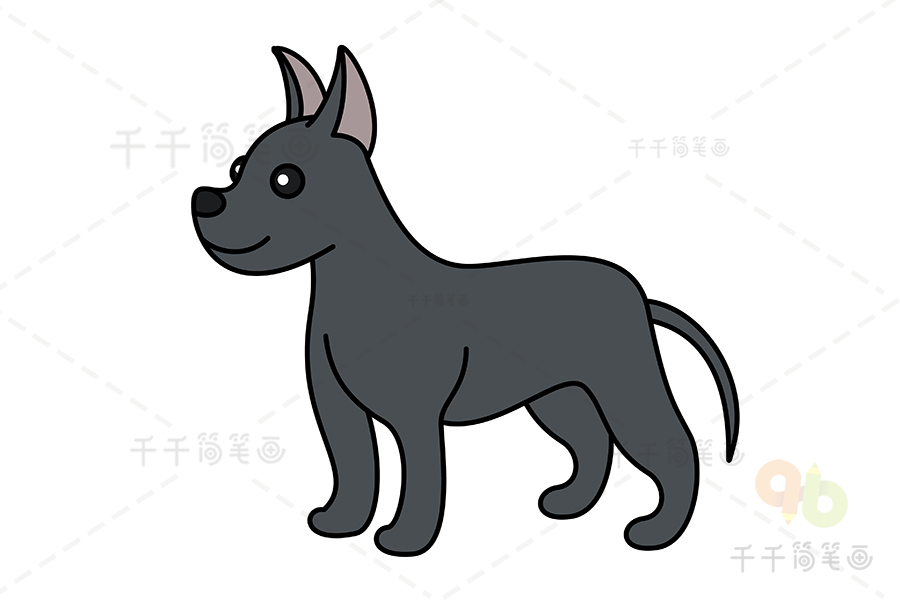大丹犬简笔画图片狗简笔画