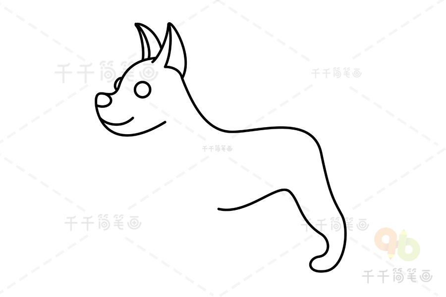 大丹犬简笔画图片狗简笔画