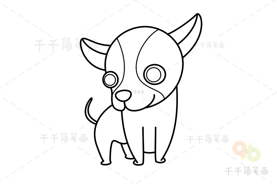 吉娃娃简笔画图片狗简笔画