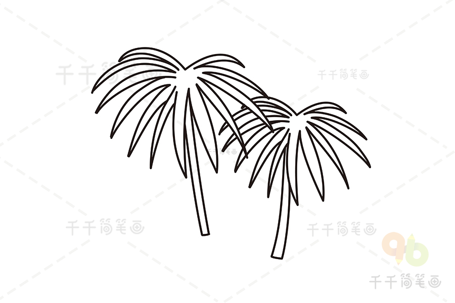 教你画棕竹简笔画绿色植物简笔画