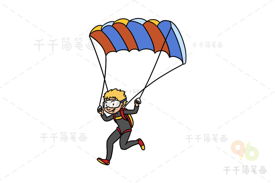位置:>艺考>-儿童画>-儿童画画>-简笔画>-跳伞运动员简笔画画法_职业
