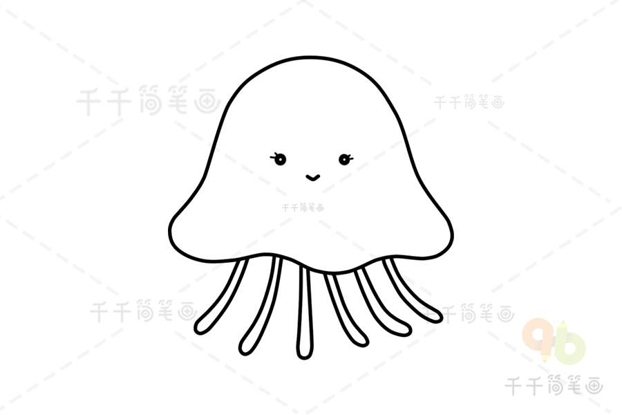 水母简笔画简单水母简笔画