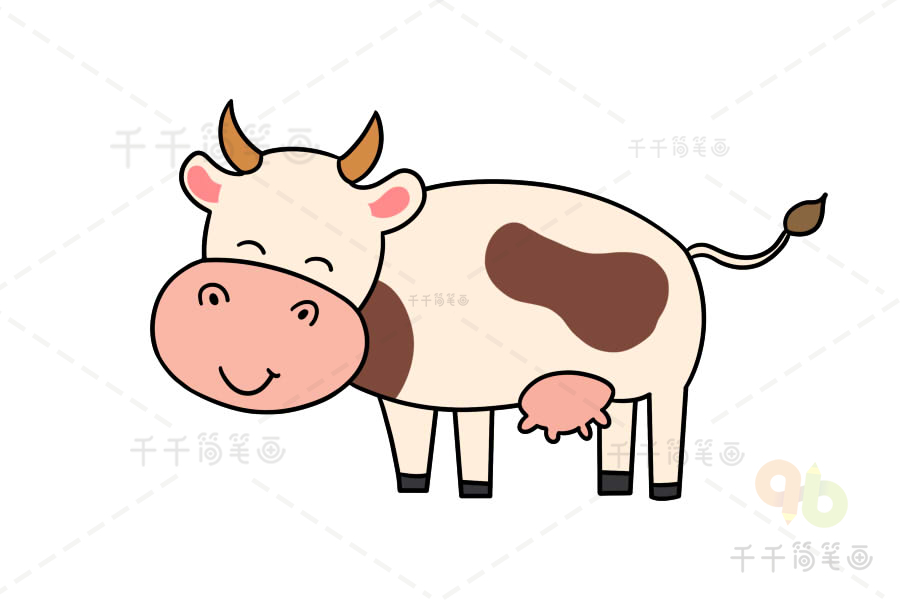 奶牛简笔画简单画法牛简笔画