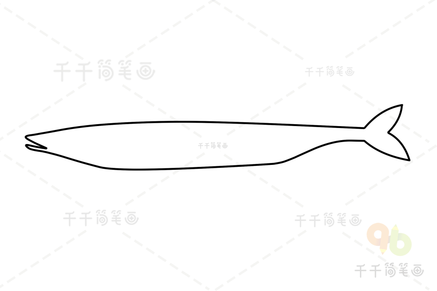 秋刀鱼简笔画教程鱼简笔画