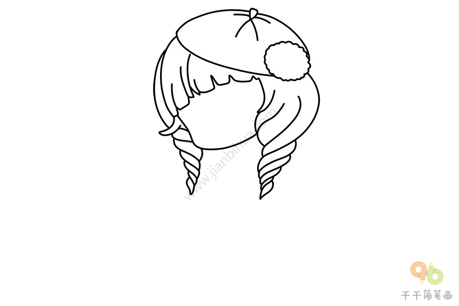 呆萌的动漫女孩简笔画女孩简笔画