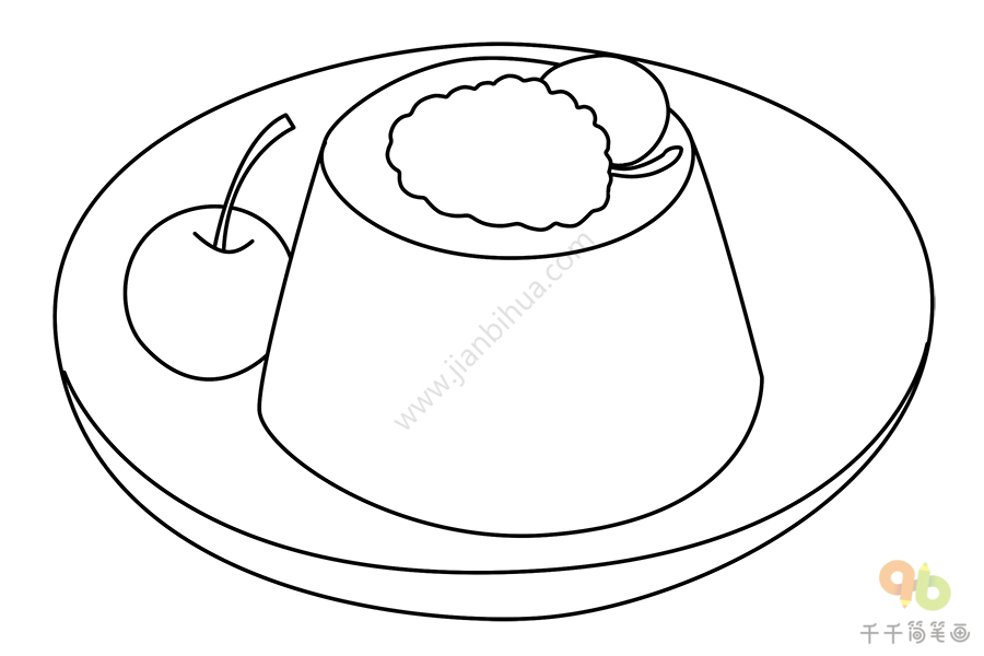 q弹牛奶布丁简笔画牛简笔画