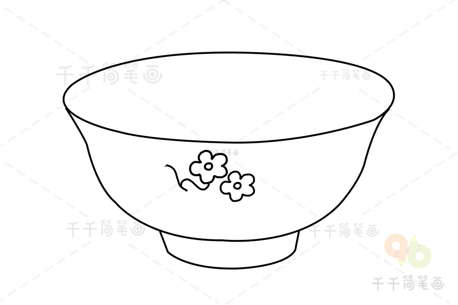 饭碗简笔画教程生活用品简笔画