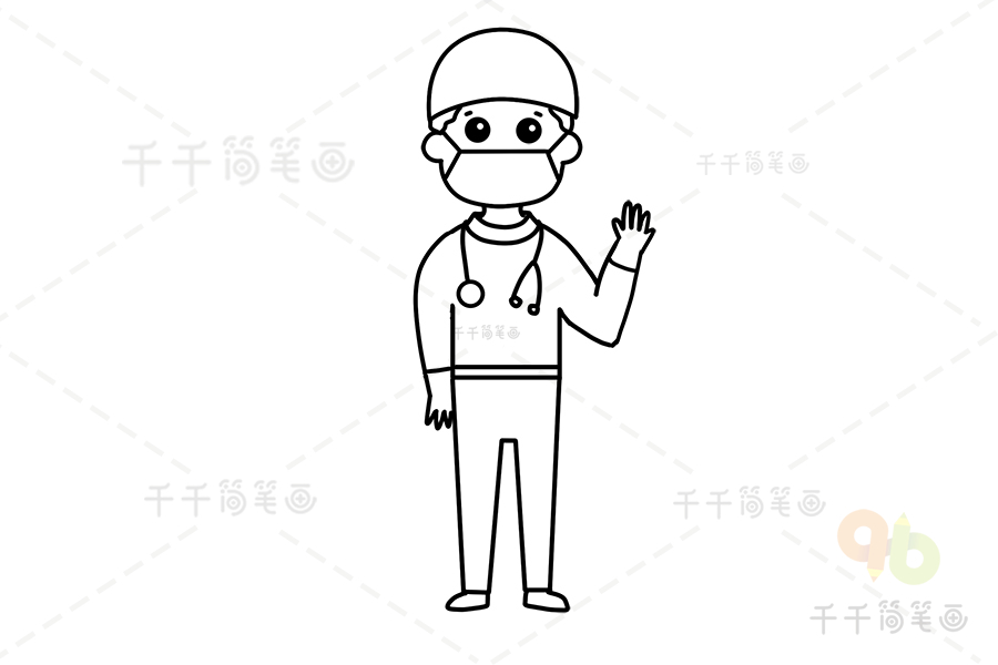 医生简笔画劳动节向一线医护人员致敬医生简笔画