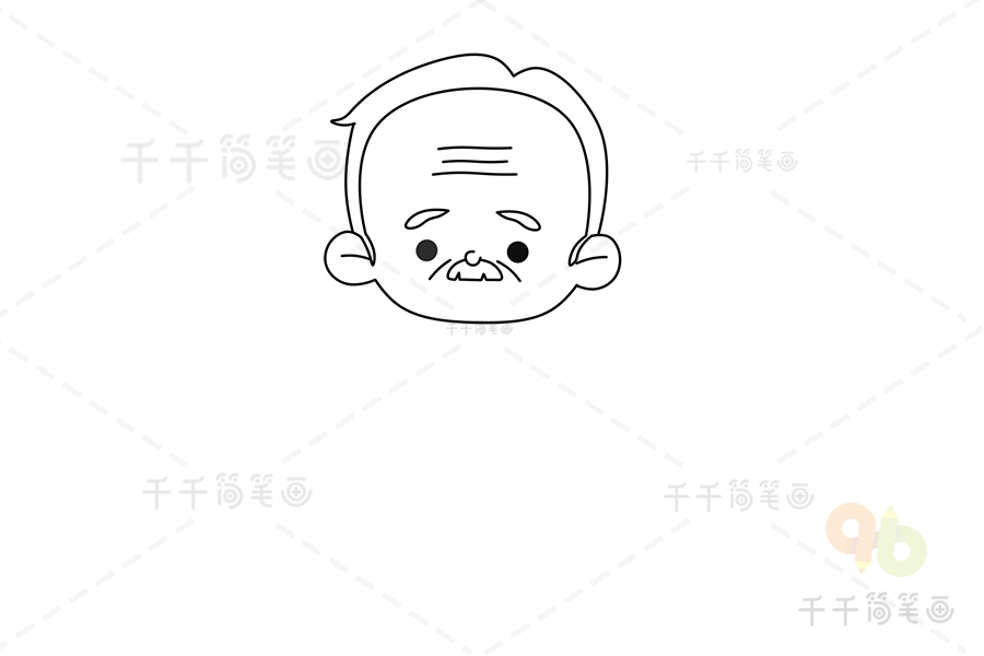 爷爷简笔画步骤教程爷爷简笔画