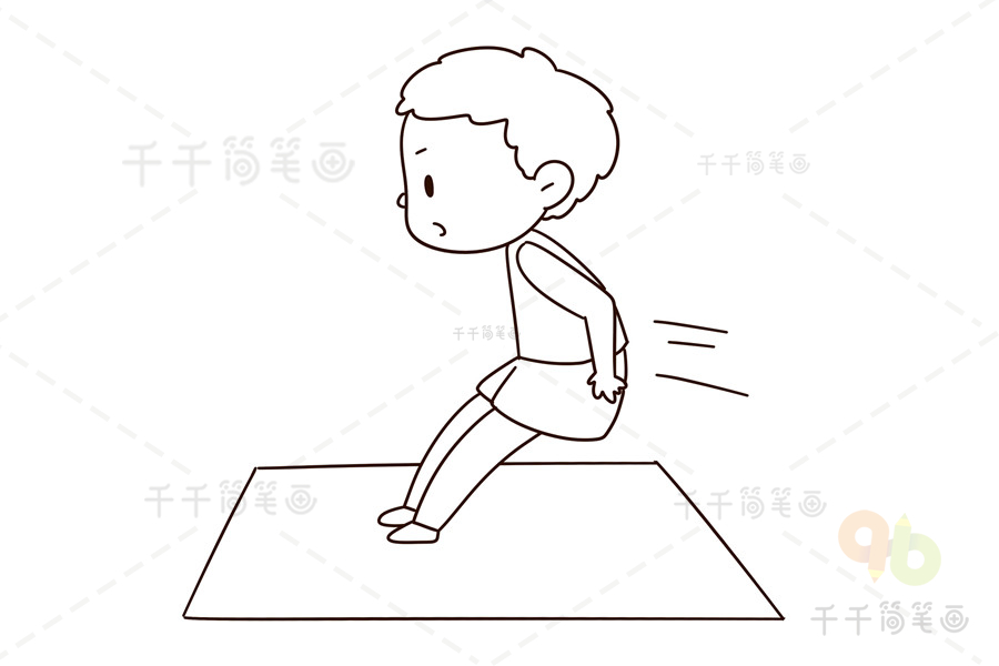 跳远的男孩简笔画户外运动简笔画
