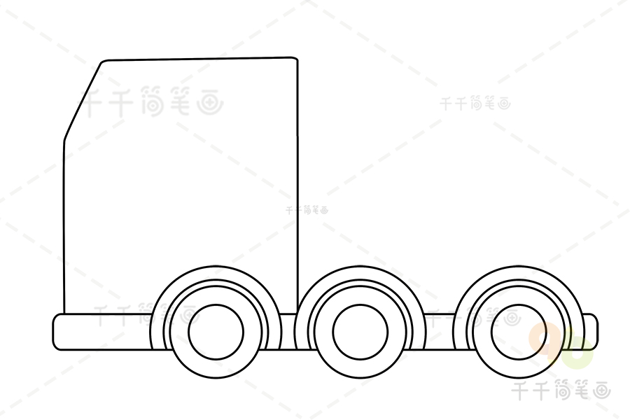 牵引车简笔画功能用车简笔画