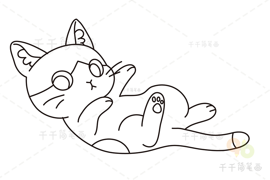 幼儿简笔画教程学画小猫猫简笔画