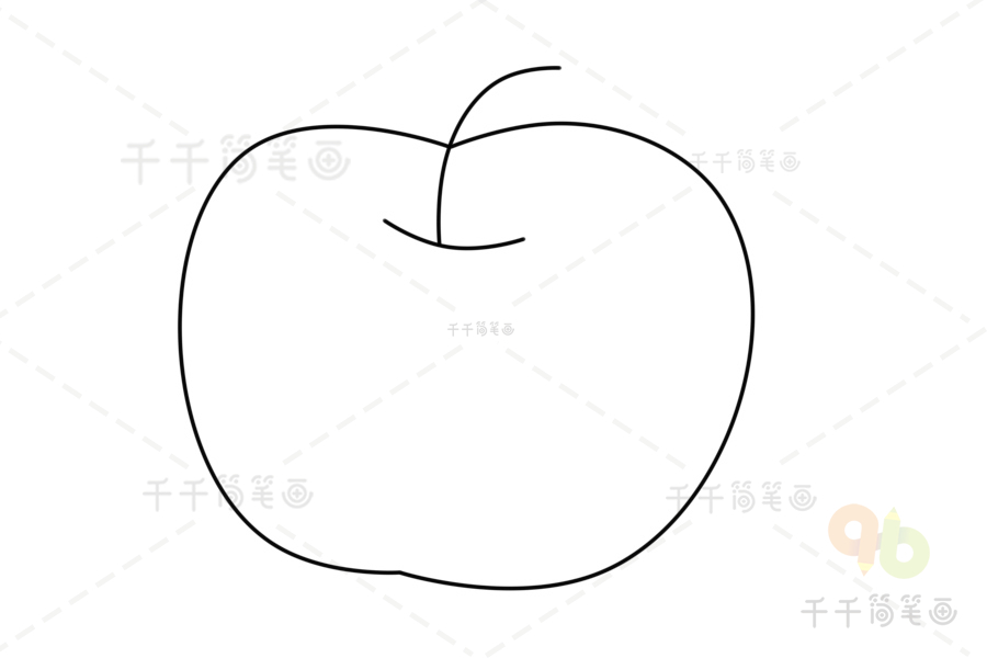 苹果简笔画的画法步骤图_苹果简笔画